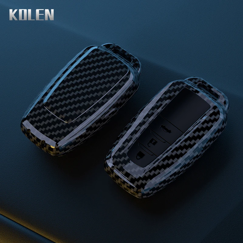 ABS Carbon Fiber Car Key Case Cover Shell For Toyota Prius Camry Corolla CHR C-HR RAV4 Land Cruiser Prado Protector Accessories