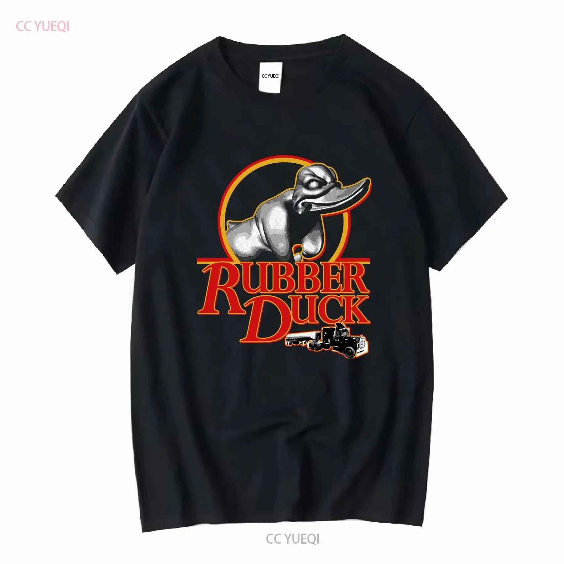 Camiseta negra para hombre de la película de camión inspirada en Rubber Duck Convoy, talla S 5XL, Top lavado vintage para uso diario, cómoda