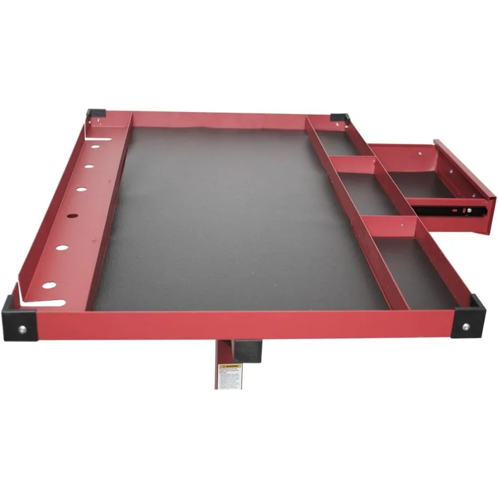 Adjustable Portable Work Table with Drawer for Garages and Repair Shops, DIY Friendly, Swivel Wheels for Easy Movement