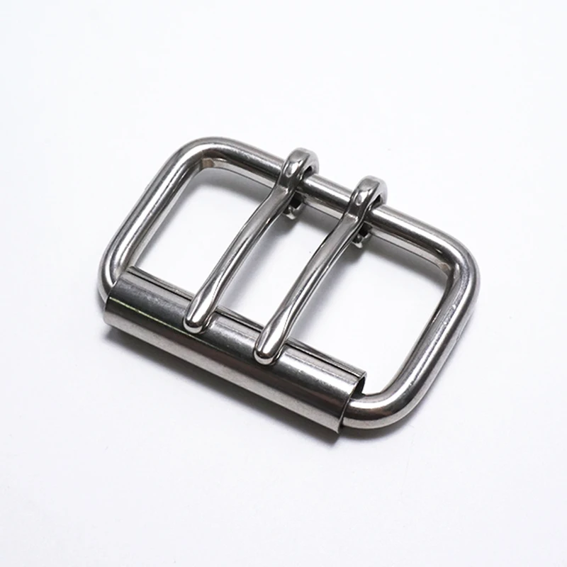 1Piece Stainless Steel Double-Pin Roller Belt Buckle Pin Buckle for Luggage Leather Goods Bags Parts Accessories 50mm
