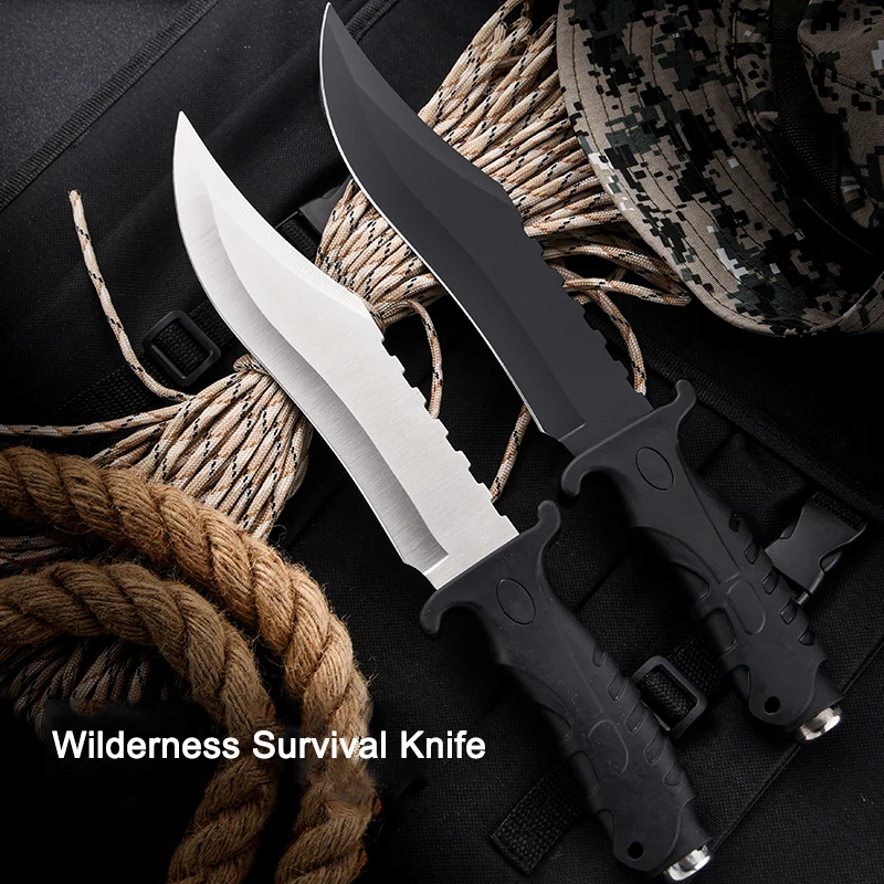 1pc Outdoor Military Tactical Knife and Wilderness Survival Knife, EDC Fixed Blade, Self-Defense, Multi-purpose Cutting Knife