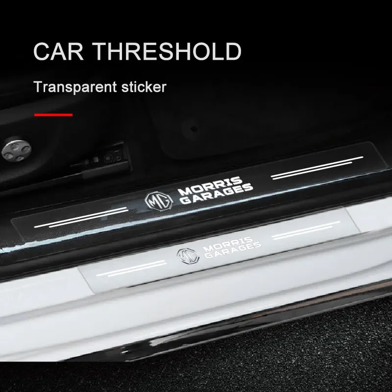 Transparent Scuff Plate Protection Stickers 4Pcs Car Door Sill Scratchproof Film for MG HS ZS MG3 MG5 MG6 MG7 MG4 EV ZST
