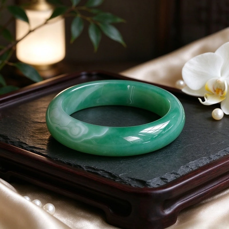 Exquisite Retro Ethnic Style Green Agate Bracelet