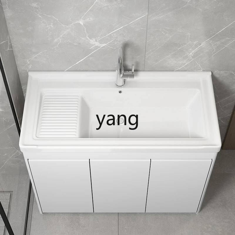 

LH thickened aluminum honeycomb cabinet ceramic laundry basin with rubbing board balcony laundry pool floor