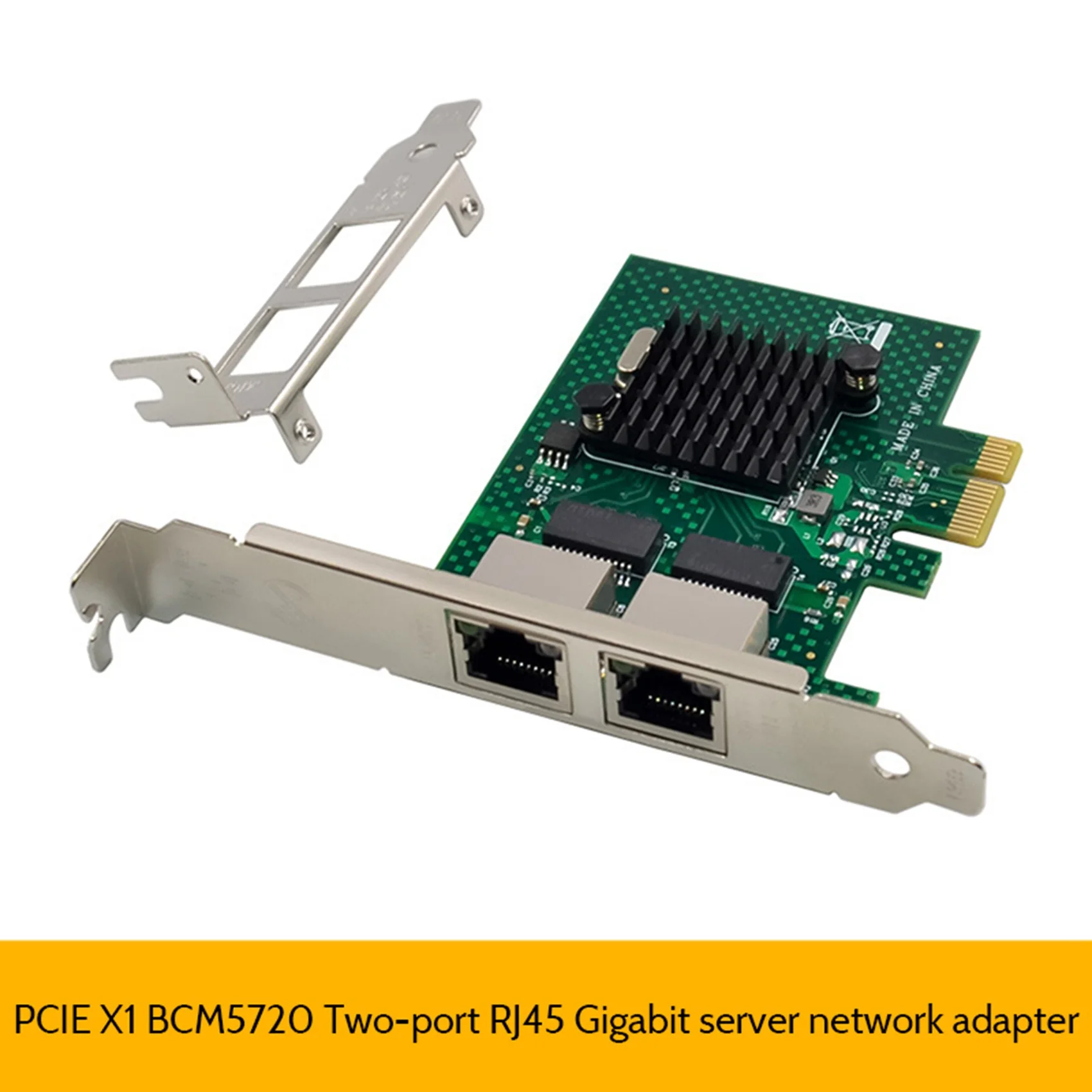 BCM5720 PCIE X1 Gigabit Ethernet Network Card Dual Port Server Network Adapter Card Compatible with WOL PXE VLAN