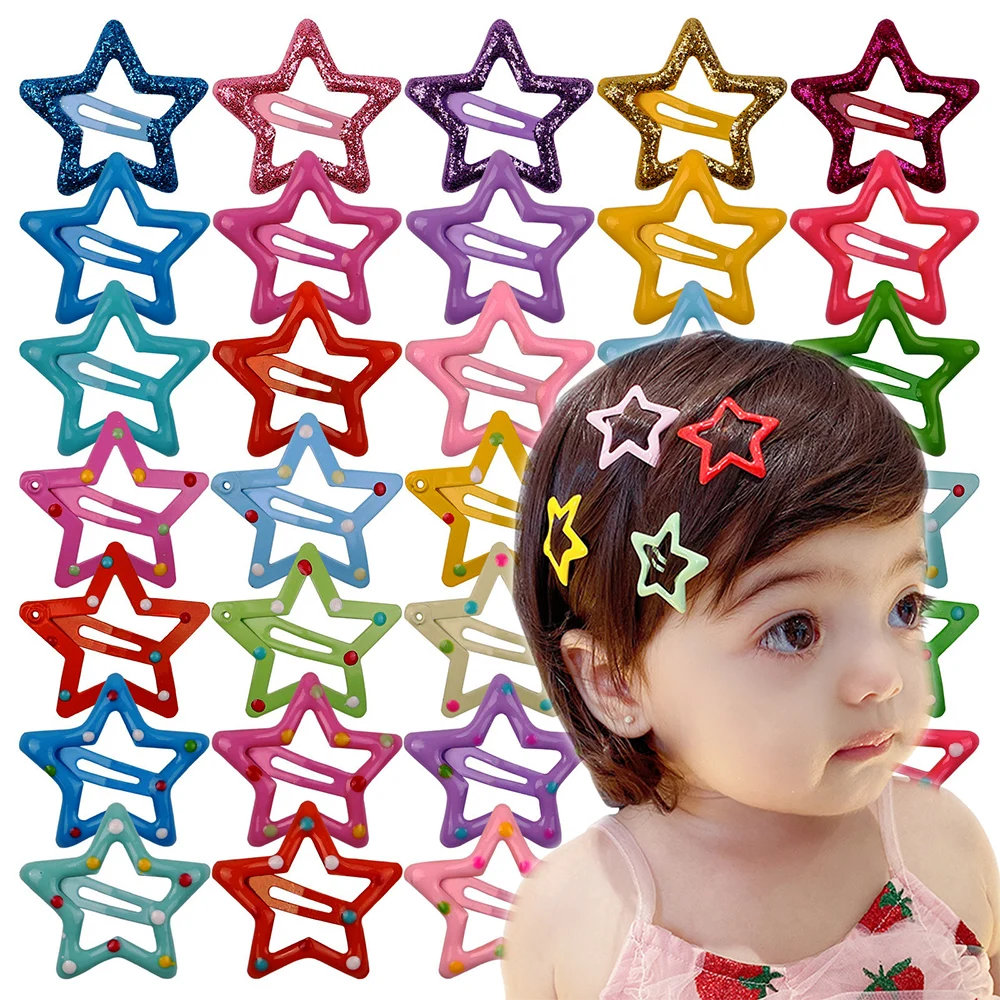 

Colorful Star BB Hairclips Y2K Girls Cute Star Barrettes Metal Simple Metal Snap Clip Headdress Hair Jewelry Accessories