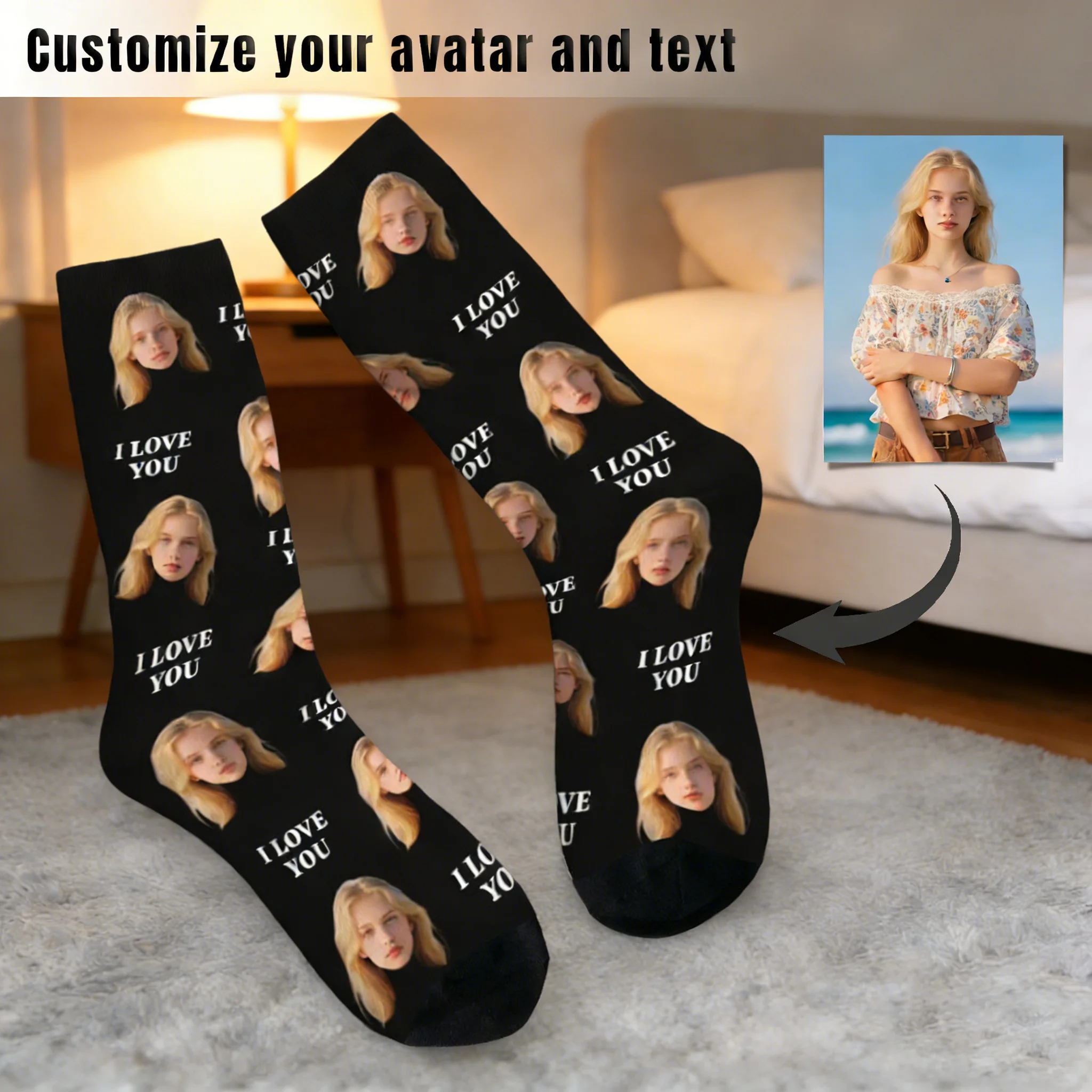 Customized pet and face socks  Unisex customized socks  Personalized picture socks interesting socks Customized socks as gifts