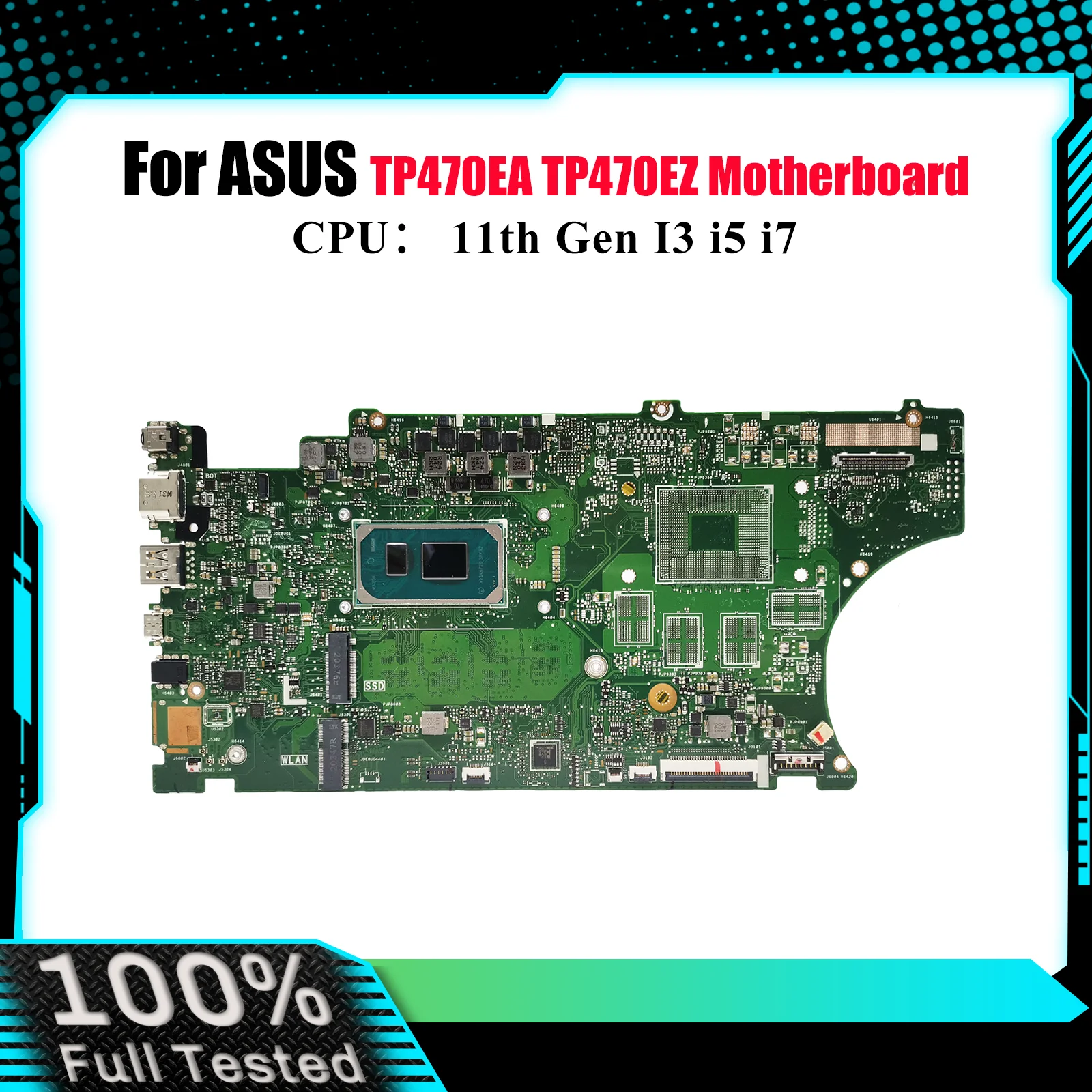 

TP470EA Laptop Motherboard For ASUS VivoBook Flip TP470EZ TP470E TP470EA Notebook Mainboard With 11th Gen I3 i5 i7 100% tests OK
