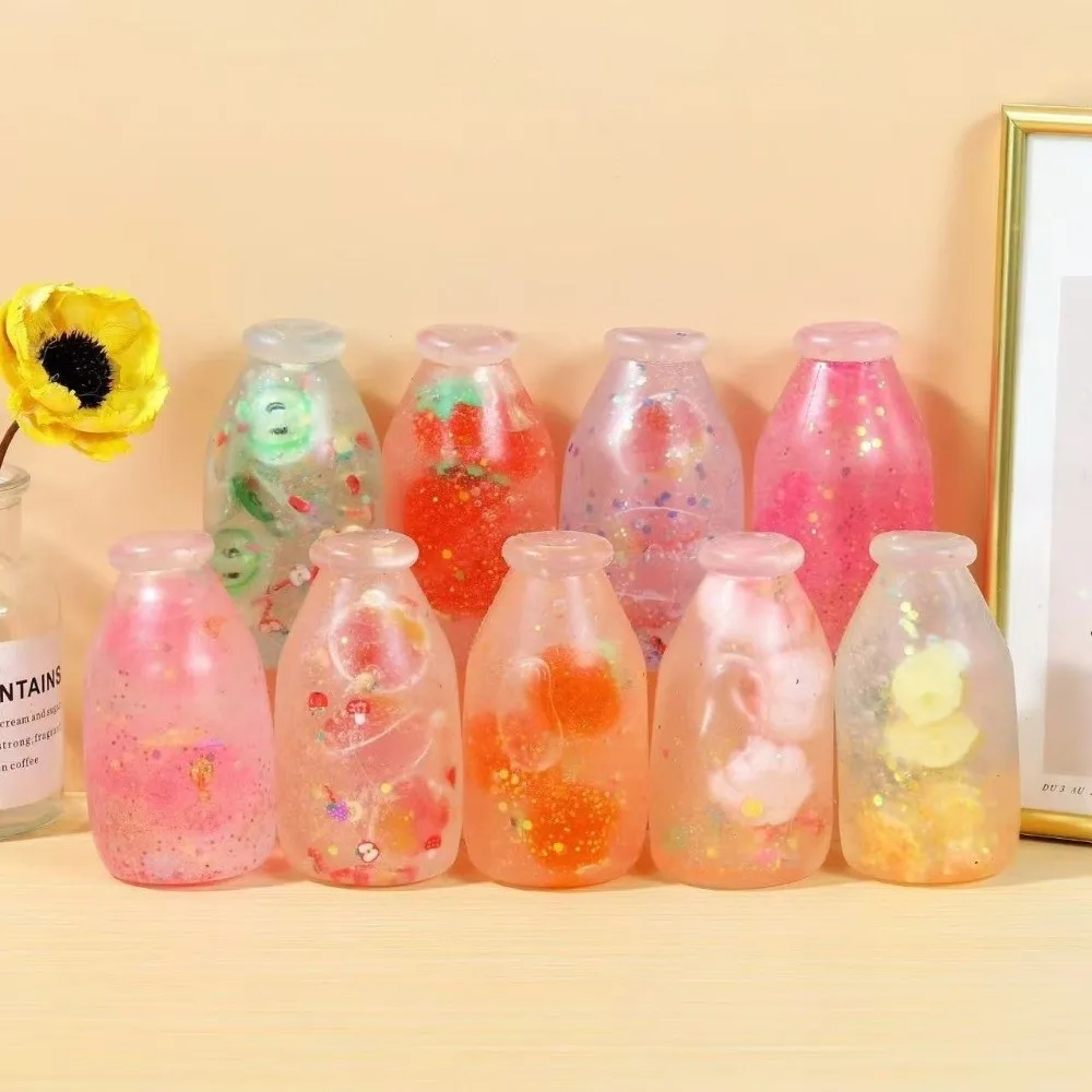 

Maltose Bottle Squishy Stress Relief Flowing Sequins Simulated Candy Bottle Decompression Soft Milk Bottle Squeeze