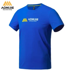 AONIJIE FM5198 t-shirt sportiva da uomo a maniche corte maratona top da pendolarismo quotidiano ad asciugatura rapida e traspirante