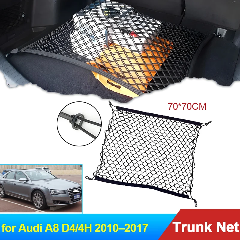 70x70 Auto for Audi A8 D4 4H 2010 2011 2012 2013 2014 2015 2016 2017 Accessories Car Boot Trunk Cargo Net Elastic Storage Parts