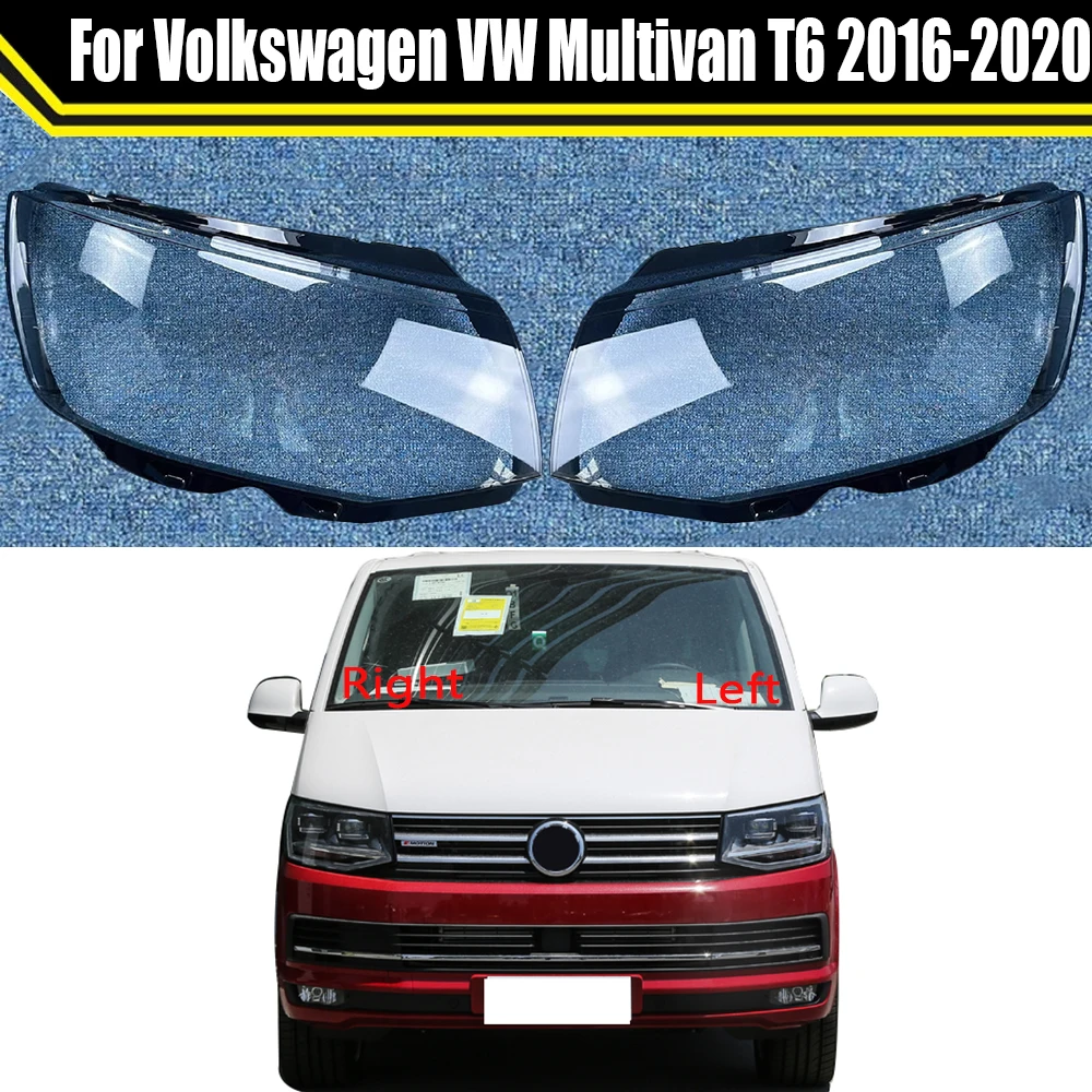 Car Headlight Cover Lens Glass Shell Headlamp Transparent Lampshade Auto Light Lamp For Volkswagen VW Multivan T6 2016-2020