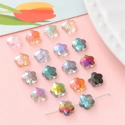 20Pcs/lot 10MM Flower Glass Crystal Beads Charm Spacer Beads for DIY Earring Necklace Bracelet Jewelry Making Accessories