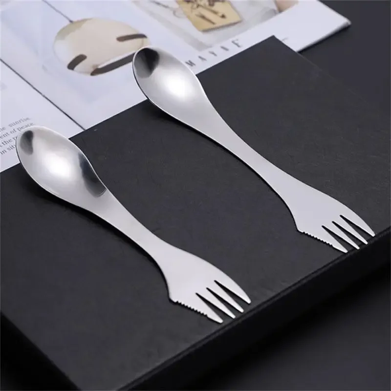 1PCS Boundless Voyage Titanium Spork Camping Service Spoon Fork Knife Multifunctional Tableware Outdoor Travel Lightweight