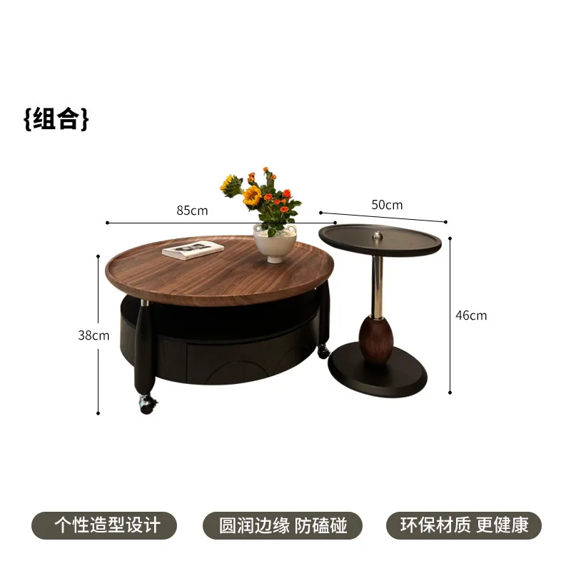 Ensembles de tables basses rondes de luxe pour salon, tables basses modernes uniques, table basse mo