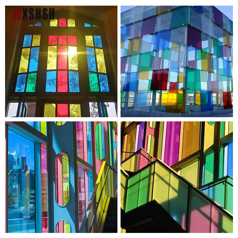 قوس قزح نافذة ملصق لاصق الفينيل مقاوم للانفجار الشمس حجب الديكور Raamfolie لزجاج نافذة الباب التقسيم #4