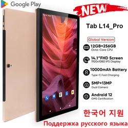 Wersja globalna 14.1 Cal Tablet z systemem Android Tab 14 Cal 12GB + 256GB 1920*1080 4G telefon telefon Deca Core Tablet 5G WiFi 10000mAh PAD