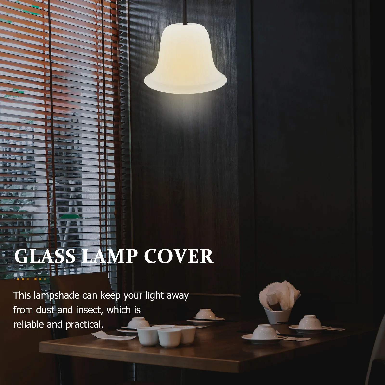 Frosted Glass Lamp Shade for Living Room, Bedroom, Dining Room, Study, Bar & Cafe – Decorative Lighting Fixture