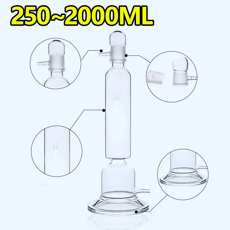 1 piece glass gas drying tower buffer bottle 250/500/1000/2000ml laboratory glassware