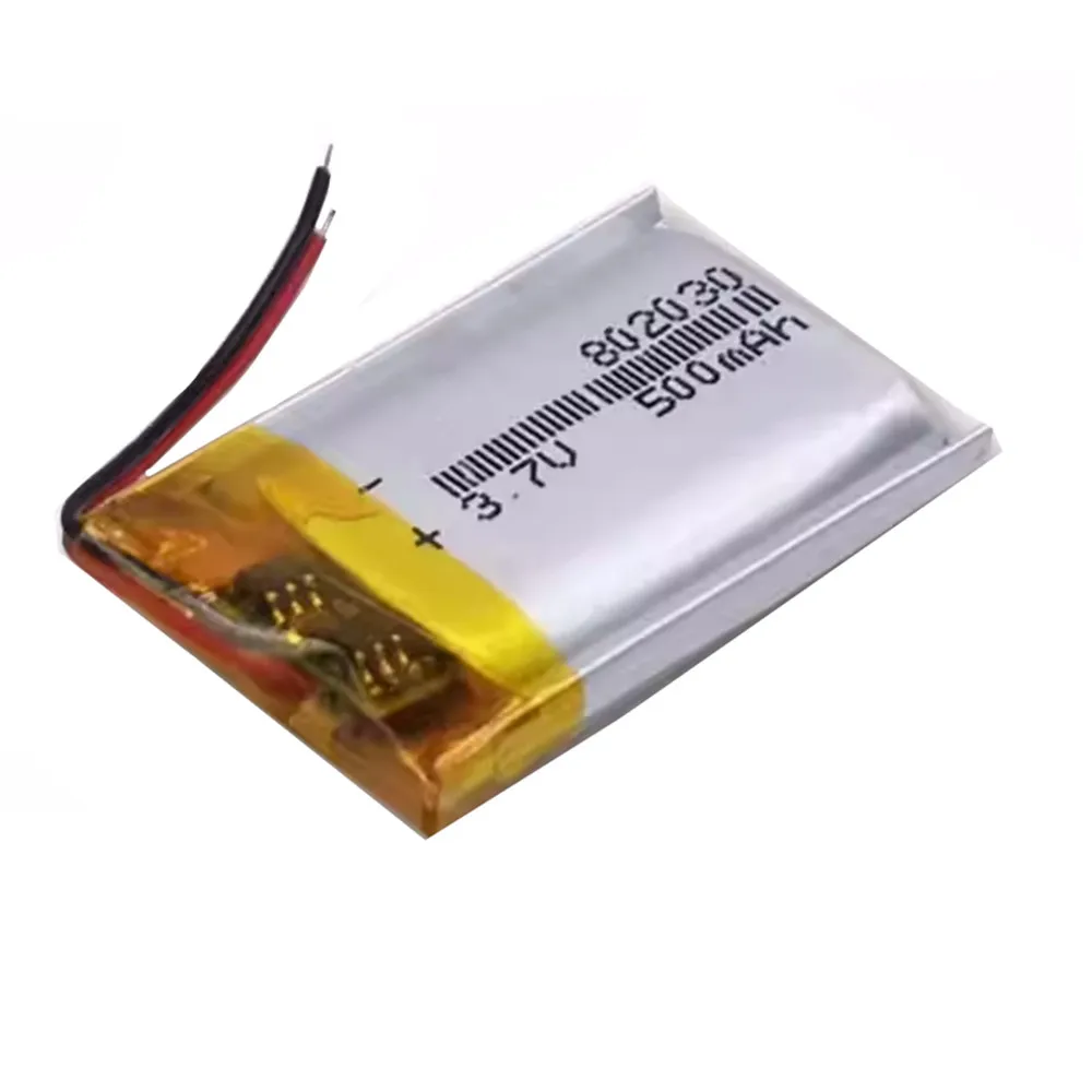 1-10PCS 802030 3.7V 500mAh Rechargeable Lithium Polymer Battery for MP3 MP4 Toys GPS Bluetooth Speaker USB Fan Mouse Massager