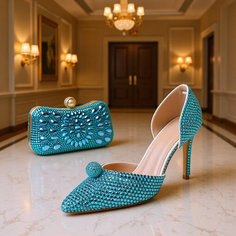 

Весенние банкетные туфли со стразами 2026, острые, бежевые, белые, средние, пустые, одинарные, низкие, модные, одинарные