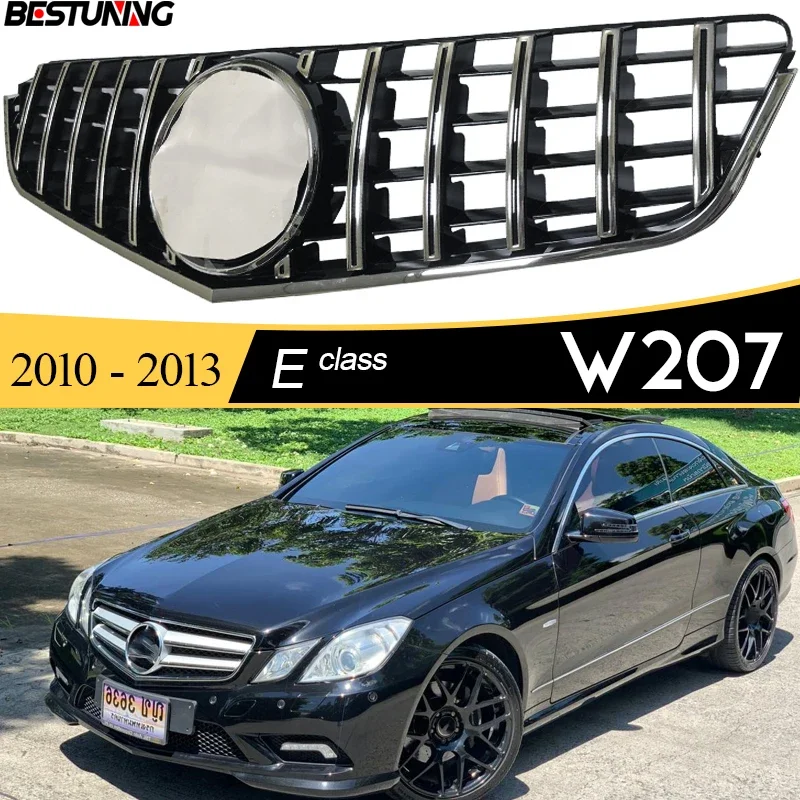 

W207 Panamericana GTR Grille + Star Emblem For Mercedes E Class 2-Door Coupe C207 Cabriolet A207 2010 - 2013 E250 E300 E350 E500