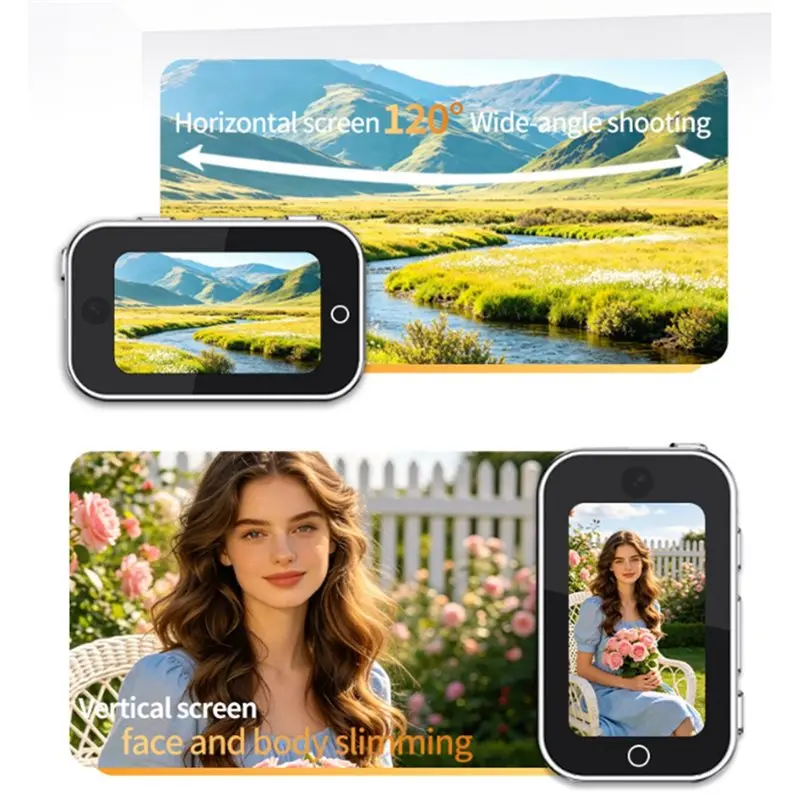 N91R-Thumb Camera 1.47-Inch Dual Autofocus Beauty Mode Retro Filter Mini Auto-Focus Dual-Lens Camera