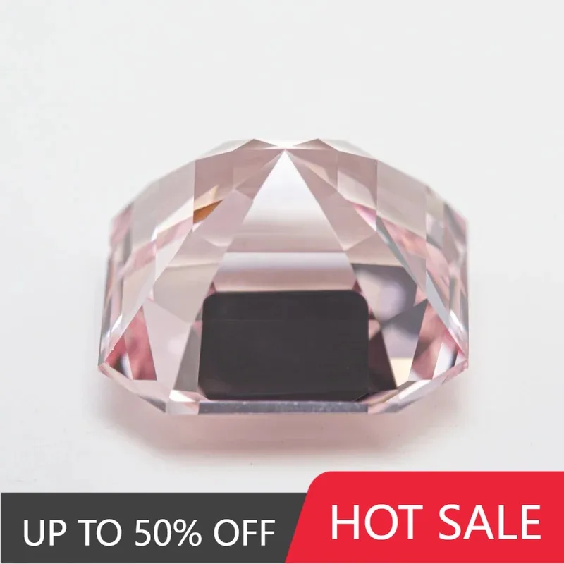 

A-Hot Sale Lab Grown Sapphire Asscher Cut Sakura Pink Color DIY Charms Jewelry Making Main Materials Selectable AGL Certificate