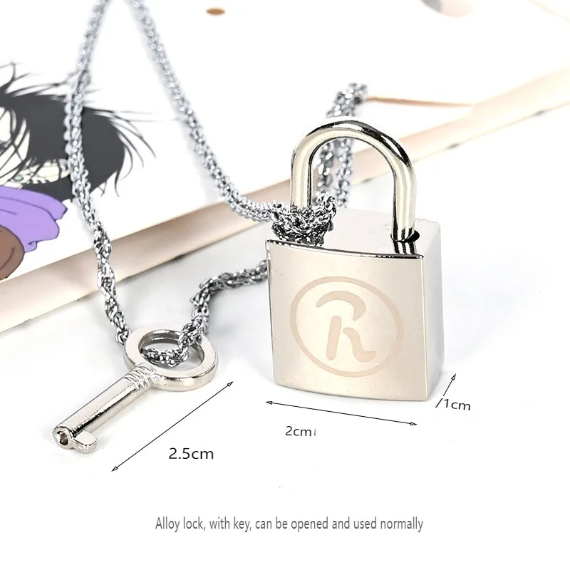 Female New Fashion Ooskia Nana Couple Necklace Ren Lock Key Pendant Cosplay Choker Jewelry Accessories Lovely Gift for Her