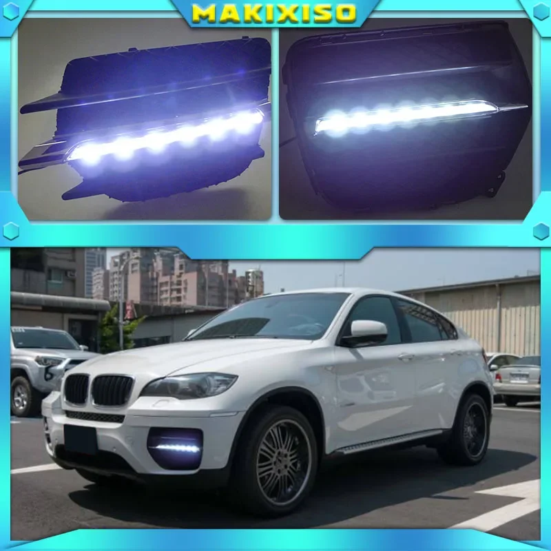 

2pcs For BMW X6 E71 2009-2013 6000K White Light LED Daytime Driving Running Light DRL Car Fog Lamp