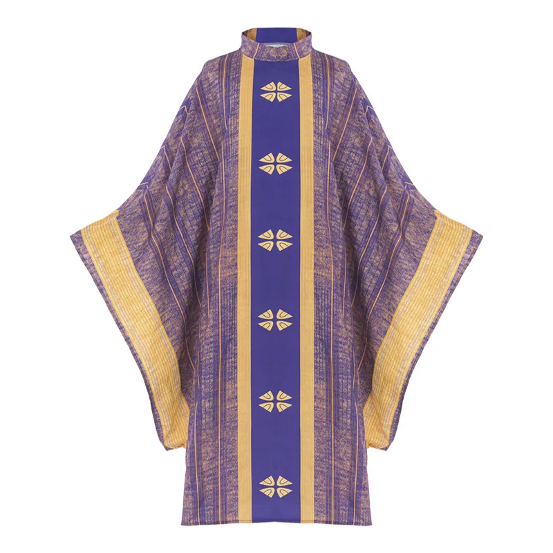 Halloween Catholic Priest Clergy Chasuble Church Mass Vestment Robe Chasuble Priest Vintage Baggy Robe Gown Cape for Men Women