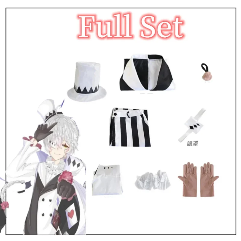 Bear's Den Anime 분고 길 잃은 개 코스프레 의상 망토 화이트 블랙 풀 세트 Nikolai Gogol Halloween Chr New 2025