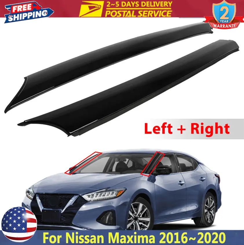 

2 шт. левая и правая накладки на передние стойки (A-стойки) для Nissan Maxima 2016-2020, декоративные молдинги дверных стойок