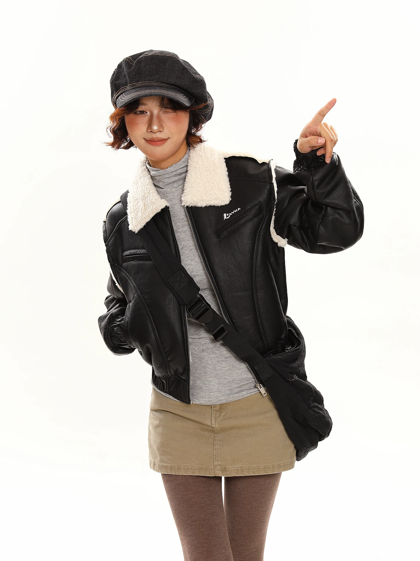 

Chen Zhanlao Store American Retro Lamb Fur Collar Jaet ort Thi Warm Outerwear Women's Winter Coat Warmth Commute Sle