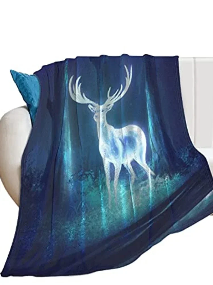 

3d Printed Blanket ElK Deer Throw Blanket Warm Cozy Air Conditioning Throws for Afternoon for Children Birthday Christmas Gift