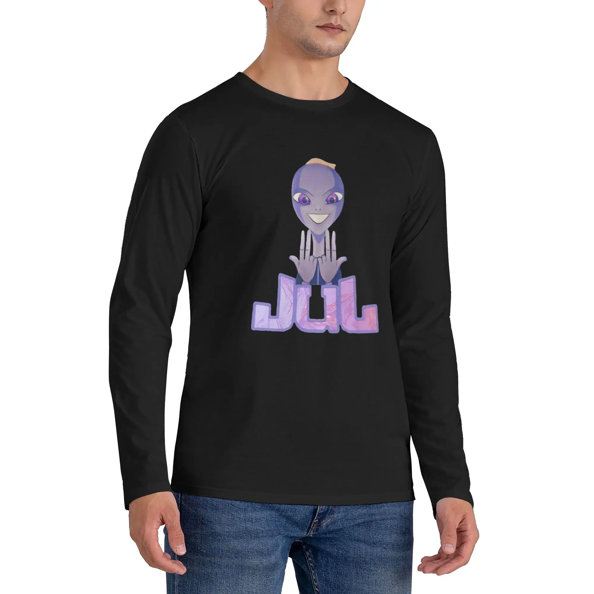 

Jul Men's Long Sleeved T-shirt Breathable Round Neck T shirts Spring and Autumn Men tops