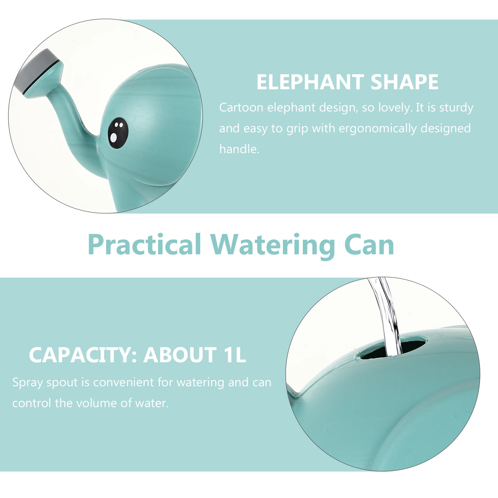 

Elephant Shaped Watering Can Plastic Garden Tool Pink Cartoon Design Ergonomic H Spraying Spout Control Water for Small