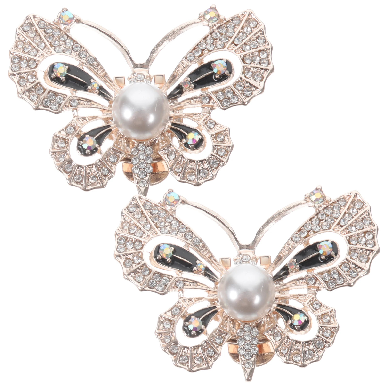 

2pcs Butterfly Clips For Women Wedding Party Rhinestone Decorations Sparkly Shoe Accessories Zinc Alloy Buckles Pumps Flats