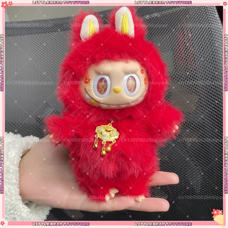 

Hot New Labubu Red Lucky Cat For Wealth Handmade Modification Cute Doll Trendy Item Placement Tabletop Decoration Gifts Replica