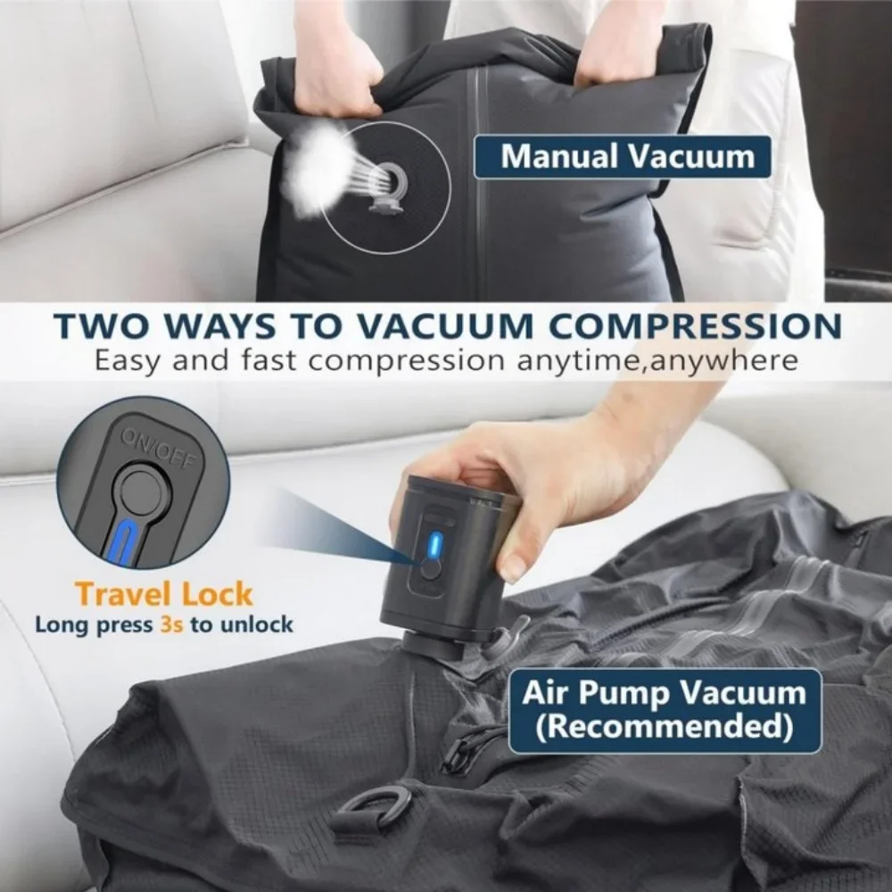 TPU Reise-Vakuum-Kompressionsbeutel, Reißfest Wasserdicht mit Handpumpe 5kg, 50% Platzsparender Koffer-Organizer, Luftdicht – Detail 6