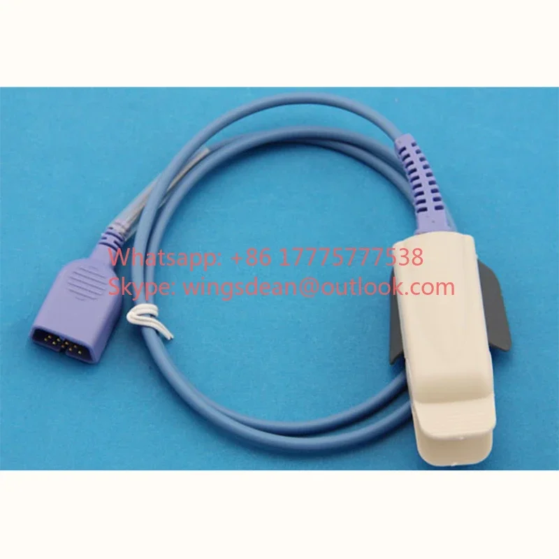 10PCS/Compatible with for Nihon Kohden BSM-2301 Adult Finger Clip spo2 Sensor Finger Sleeve SpO2 Probe, 1 M, 9 Pin