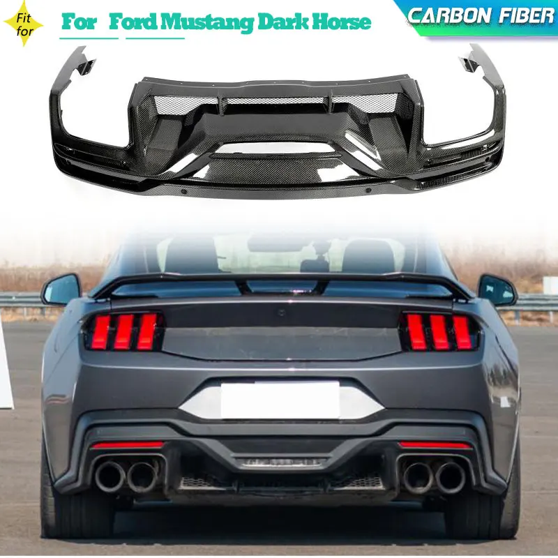 Carbon Fiber Car Rear Bumper Diffuser Lip Spoiler for Ford Mustang Dark Horse 2024 Racing Rear Diffuser Apron Lip Guard Body Kit