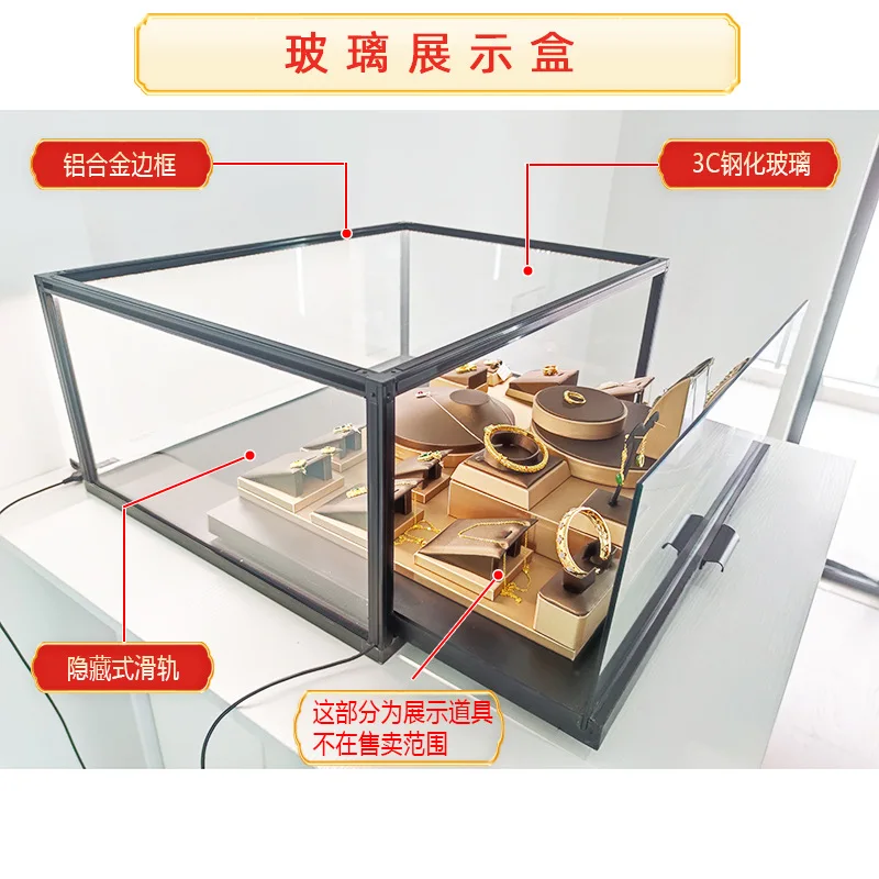 Collection Glass Display Cabinet Small Desktop Countertop Counter Watch Glasses Jewelry Showcase