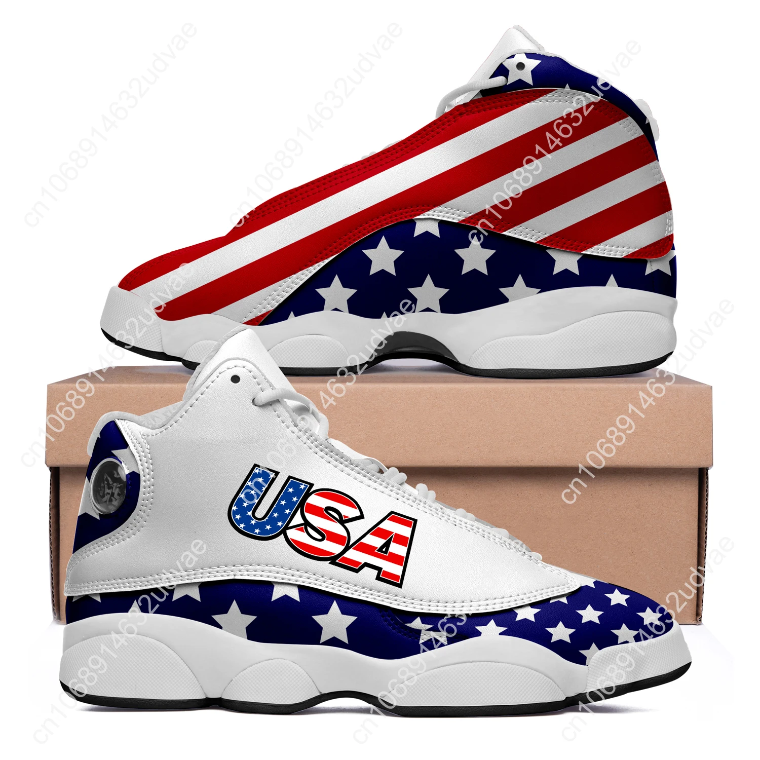 Dropshipping stampa su richiesta Sneaker da basket personalizzata USA bandiera degli stati uniti scarpe con stampa personalizzata