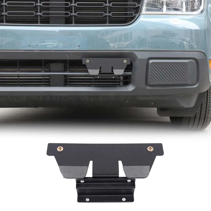 Carbon Steel Black 1Pcs For Ford Maverick 2022-2024 Car Front License Plate Side Installation Bracket exterior accessories
