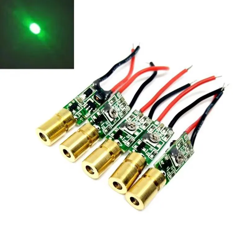 5pc 10pc 515nm 520nm Green Laser Dot Aiming 5mW Diode Module Positioning Locator Mini Size