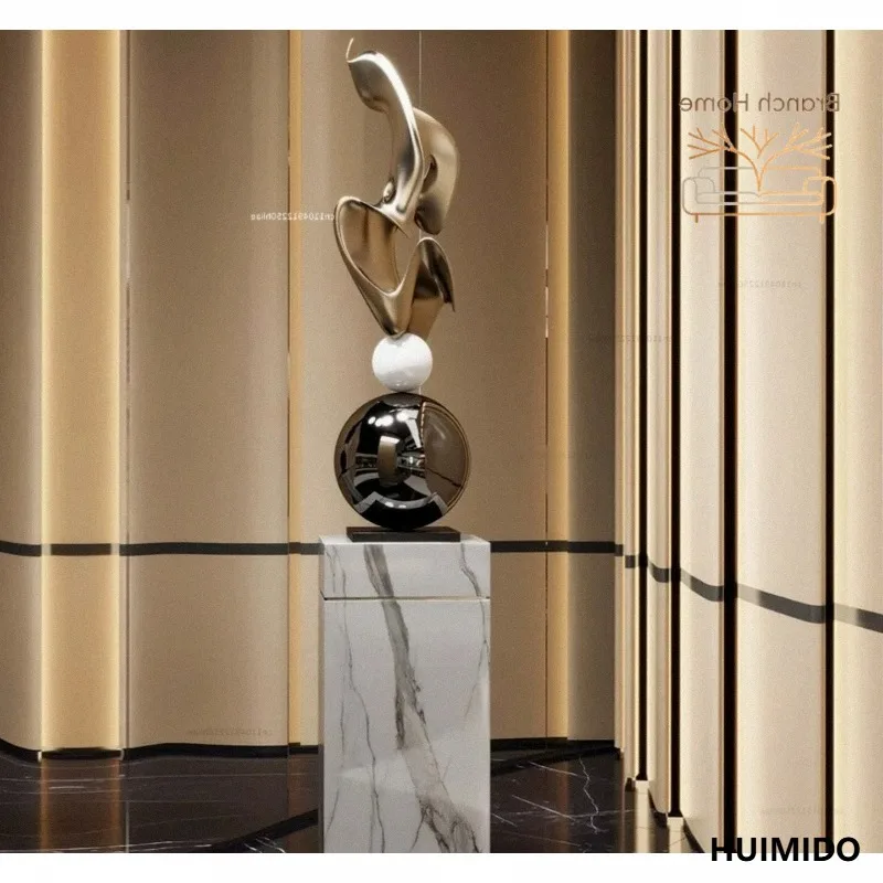 Advanced electroplating artwork large ornament living room sofa side hotel clubhouse staircase lobby floor sculpture