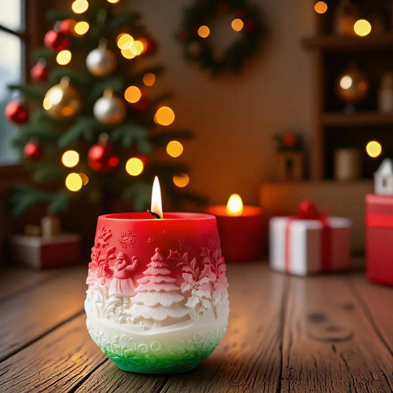 

4pcs DIY Silicone Mold for Epoxy Resin, Candle Holder Cups, Christmas Flower Pots, Vase & Gypsum Crafts