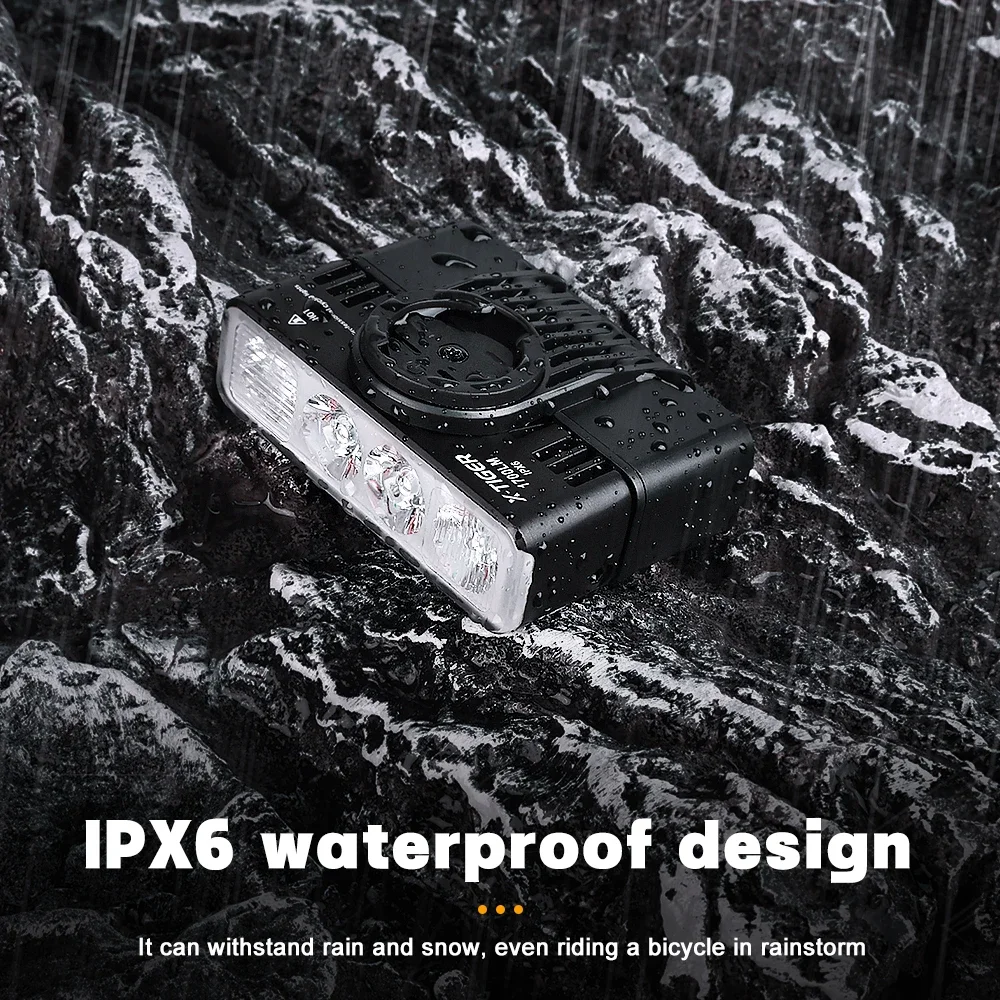 X-TIGER 2800LM Bike Lights IPX6 Waterproof Bike Headlight Night Riding Compatible with Garmin GoPro Mount Bicycle Front Light
