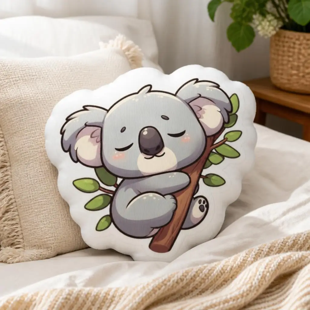 Cute Sleeping Koala Bear Shaped Cushion Irregular Stuffed Throw Pillow Australian Wildlife Sofa Bedroom Home Decor Gift